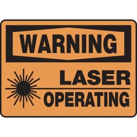 Accuform Radiation & Laser Sign, 10 in H x 14 in W, Dura-Plastic MRAD303XT